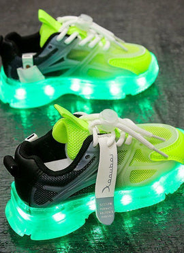 Children's Sports Large Children Mesh Surface Breathable Father Hair Bright Light Shoes