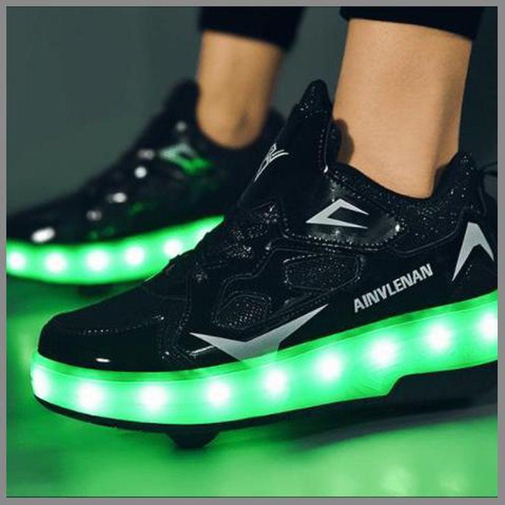 Roller Light Led Luminous Sneakers - Led Light Wheel Healy Roller Skate Shoes For Kids | ledlegs.