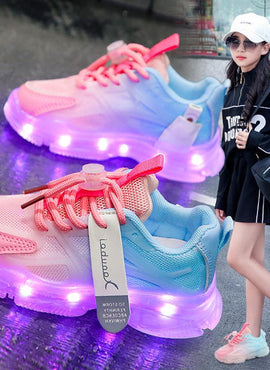 Children's Sports Large Children Mesh Surface Breathable Father Hair Bright Light Shoes