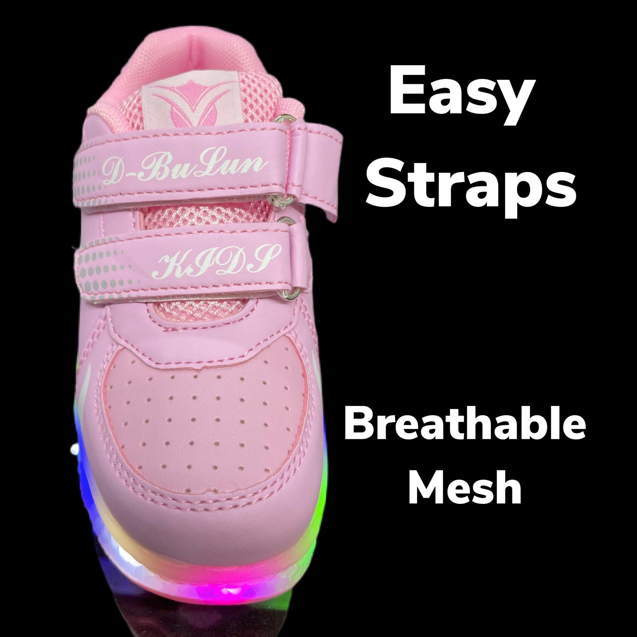 Led Roller Shoes For Kids 1 Or 2 Wheel Options - Pink  | Led Light Roller Heel Wheel Shoes | ledlegs.