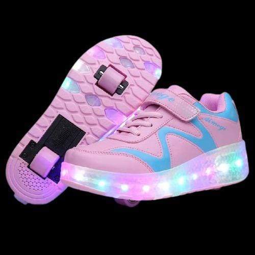 Pink Led Shoes With Roller Wheels And Usb Charging for Girls | Comfort Light Shoes | ledlegs.