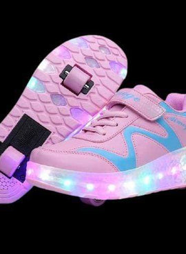 Led Shoes With Roller Wheels And Usb Charging Pink Shoes for Girls | Comfort Light Shoes