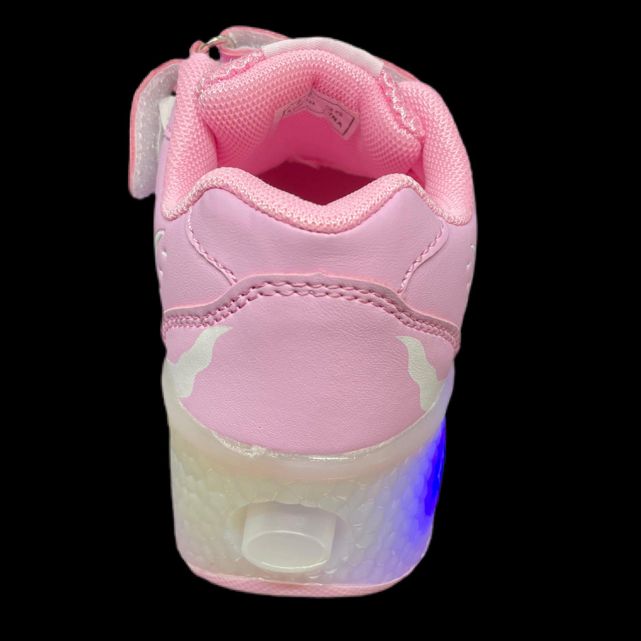 Led Roller Shoes For Kids 1 Or 2 Wheel Options - Pink  | Led Light Roller Heel Wheel Shoes | ledlegs.