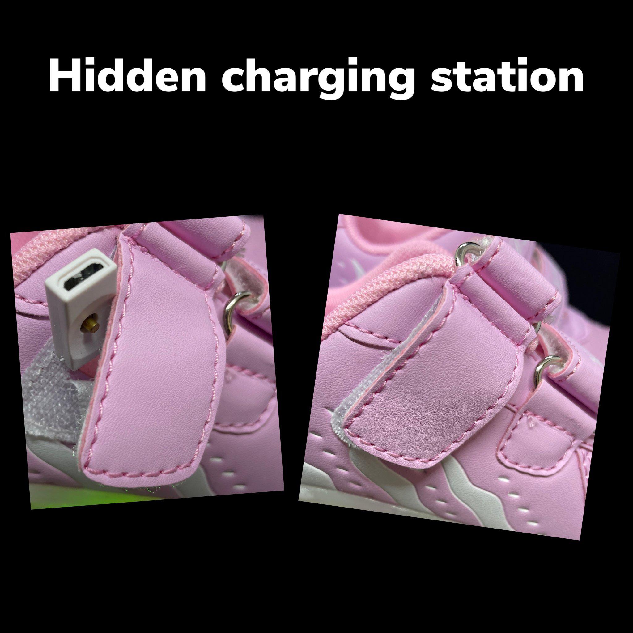 Led Roller Shoes For Kids 1 Or 2 Wheel Options - Pink  | Led Light Roller Heel Wheel Shoes | ledlegs.