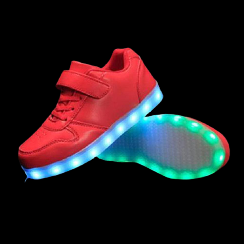 Glowing Night Led Shoes For Kids - Red  | Led Light Shoes | ledlegs.