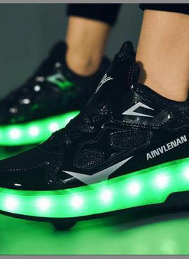 Roller Light Led Luminous Sneakers - Led Light Wheel Healy Roller Skate Shoes For Kids