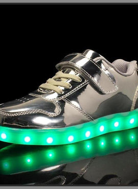 Glowing Night Led Shoes For Kids - Silver | Kids Led Light Shoes