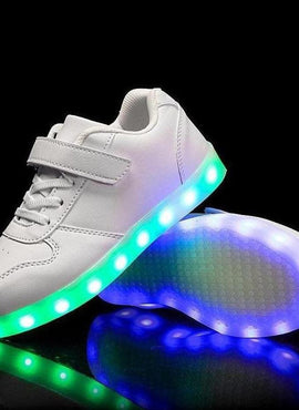 Glowing Night Led Shoes For Kids - White  | Led Light Shoes