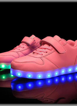 Glowing Night Led Shoes For Kids - Pink  | Kids Led Light Shoes