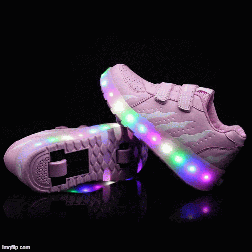 Led Roller Shoes For Kids 1 Or 2 Wheel Options - Pink  | Led Light Roller Heel Wheel Shoes | ledlegs.