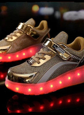 New Usb Charging Led Light Roller Skate Shoes For Children