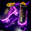 Shiny Roller Skates With Lights For Skating Arenas And Parties Gold  | Dancing Led Light Shoes  | Kids Led Light Shoes  | Kids Led Light Roller Shoes | ledlegs.