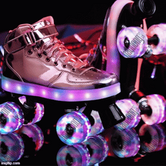 Shiny Roller Skates With Lights For Skating Arenas And Parties Pink  | Dancing Led Light Shoes  | Kids Led Light Roller Heelys Shoes  | Led Light Shoes For Women